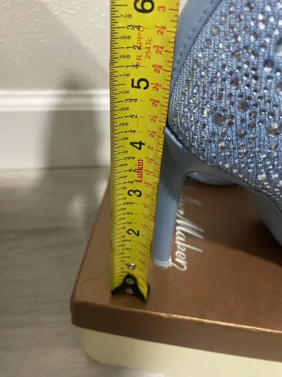 Steve Madden Light Blue Crystal Knit Stiletto Booties - Picture 2 of 8